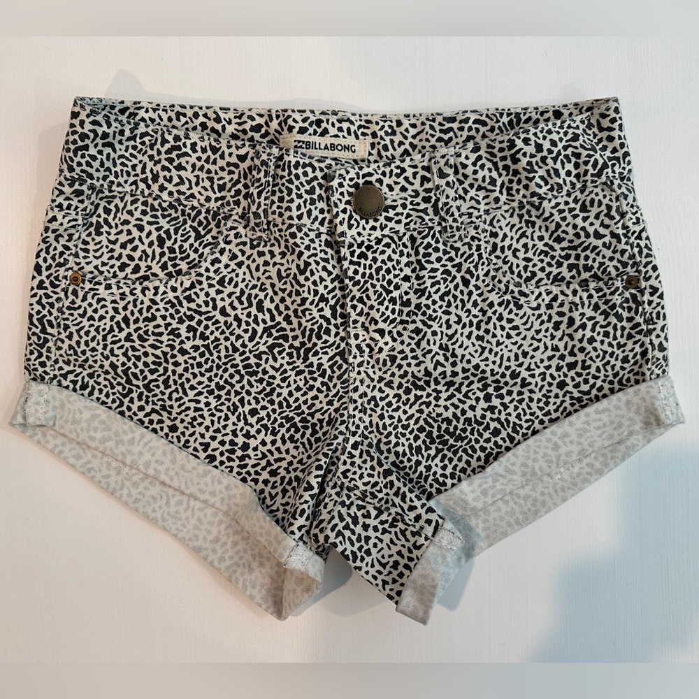Billabong girls animal print denim shorts - 8